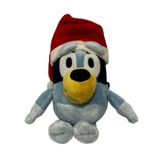 BLUEY Christmas Plush Toy Santa Hat Holiday‎ 10" Stuffed Animal Dog Xmas Gift